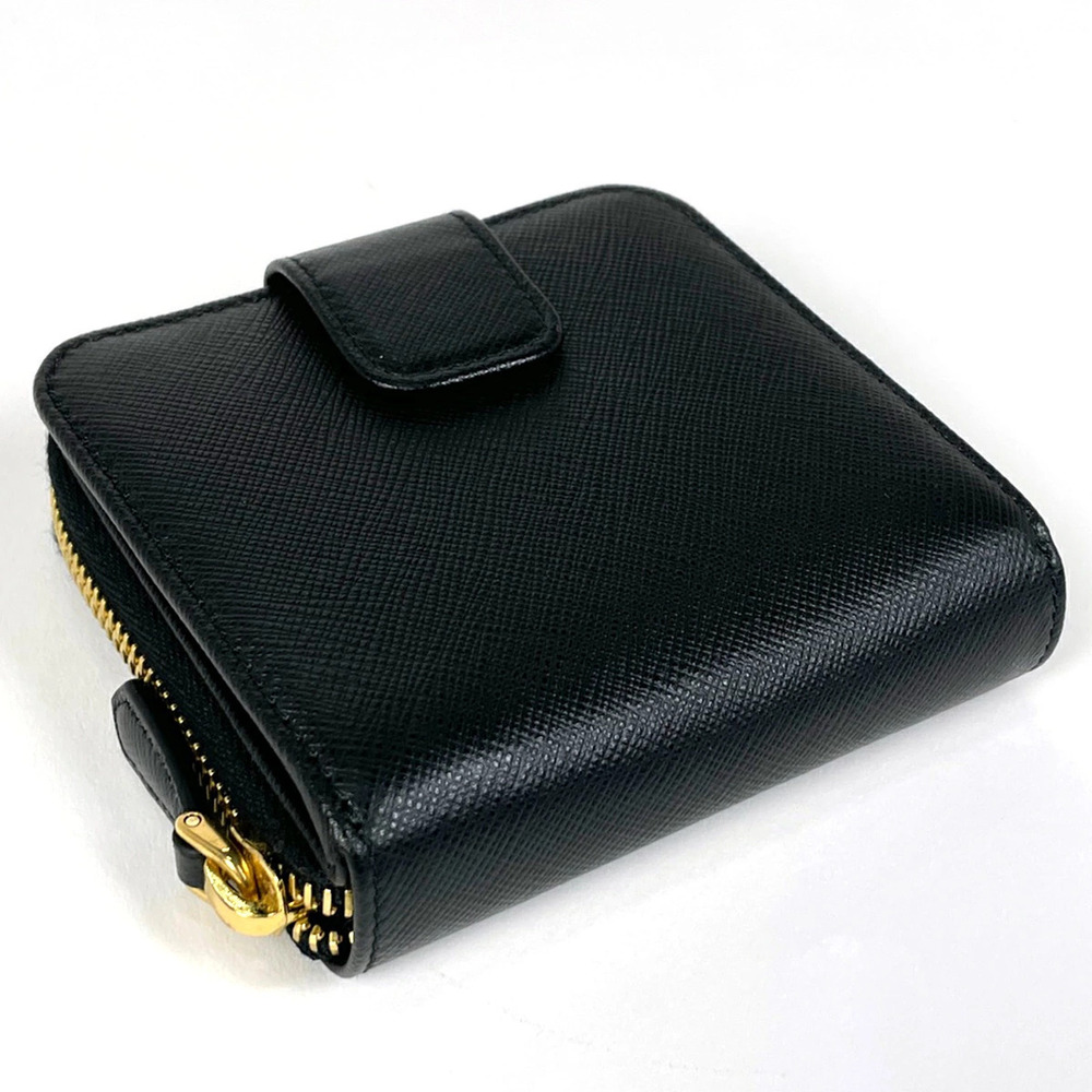 Prada Wallet Bi fold Nero Leather Wallet Billfold Black